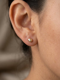 Aretes de oro 14k diseños de bolitas diamantadas Mod 5559