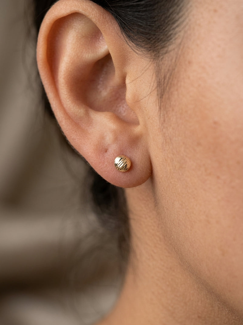 Aretes de oro 14k diseños de bolitas diamantadas Mod 5559