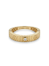 Anillo delgado de oro 10k tipo diseñador con circonias mod 5743