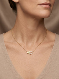Gargantilla de oro 14k diseño de corazones entrelazados Mod 5634 - 45 cm