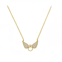 Gargantilla anillo con alas de oro 14k 45 cm