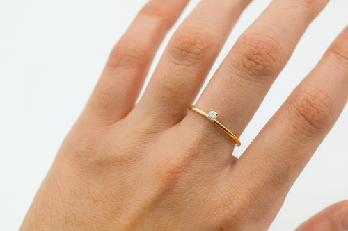 Anillo solitario 10k