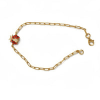Pulsera de oro 10k de clip con catarina - 18 cm