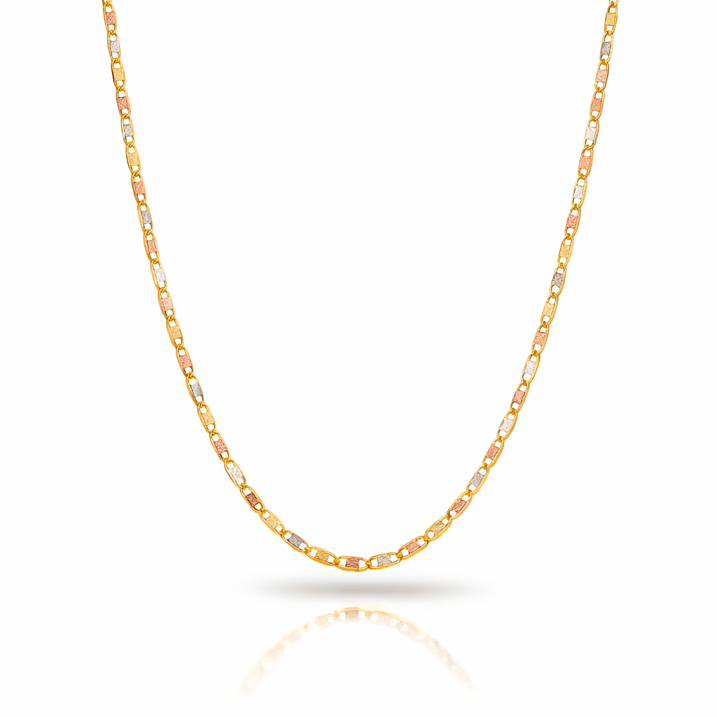 Cadena de oro florentino tejido tipo navaja 14k - 1 mm
