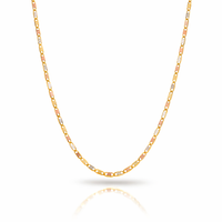 Cadena de oro florentino tejido tipo navaja 14k - 1 mm