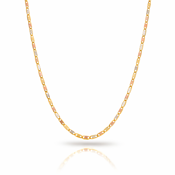 Cadena de oro florentino tejido tipo navaja 14k - 1 mm