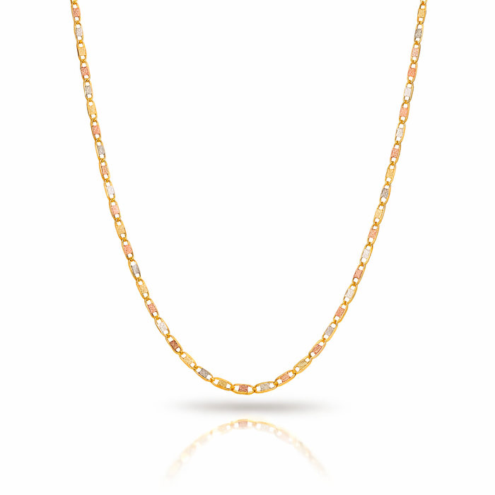 Cadena de oro florentino tejido tipo navaja 14k - 1 mm
