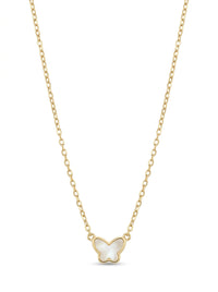 Gargantilla de oro 14k diseño de mariposa mini de madre perla Mod 5633 - 45