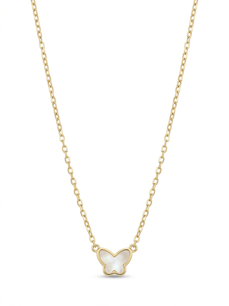 Gargantilla de oro 14k diseño de mariposa mini de madre perla Mod 5633 - 45