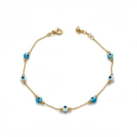 Pulsera de ojos turcos de oro 14k Mod. 1418021