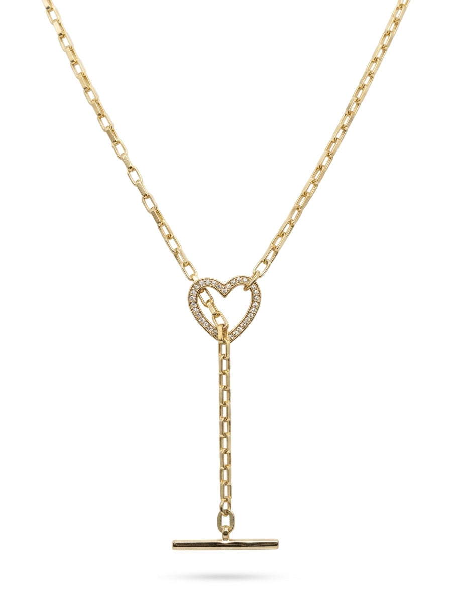 Gargantilla de oro 14k diseño de corazón con eslabones Mod 5547