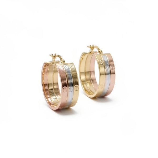 Arrancadas de oro 14k florentino tipo diseñador Mod. IT1421 - 2.1 cm