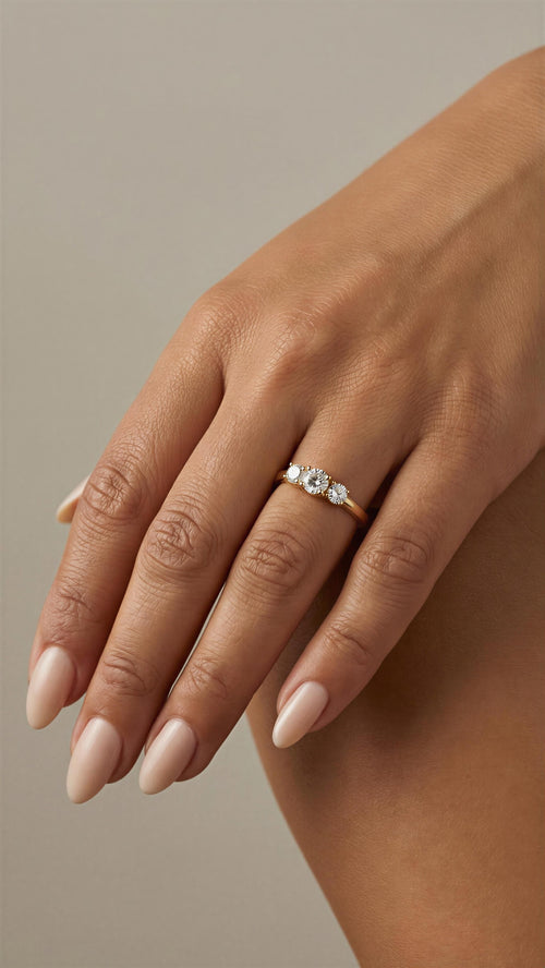 Anillo de oro 14k con circonias Mod LM5109