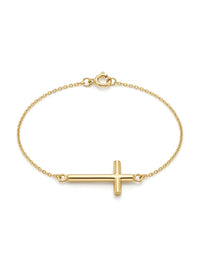 Pulsera de oro 14k diseño de cruz Mod LM5241 - 18 cm