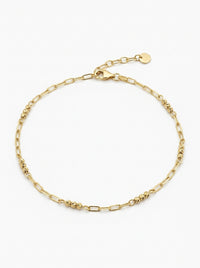 Pulsera de oro 14k diseño de bolitas en tejido clip Mod LM5282 - 18 cm