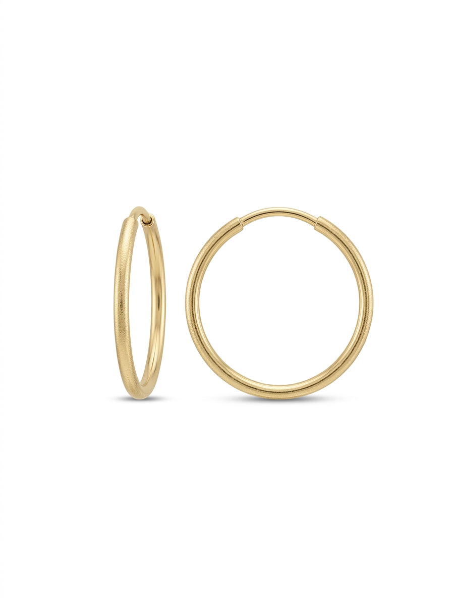 Arracadas de oro 10k lisas ultraligeras  Mod LM5366 - 1.2 cm