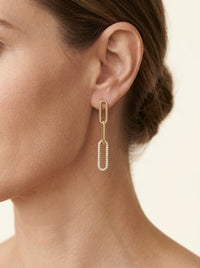 Aretes de oro 14k diseño de clip Mod LM502 - 4 cm