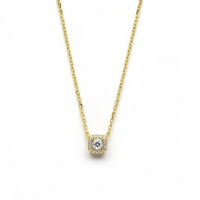 Gargantilla de oro 14k con dije tipo halo cuadrado - 45 cm