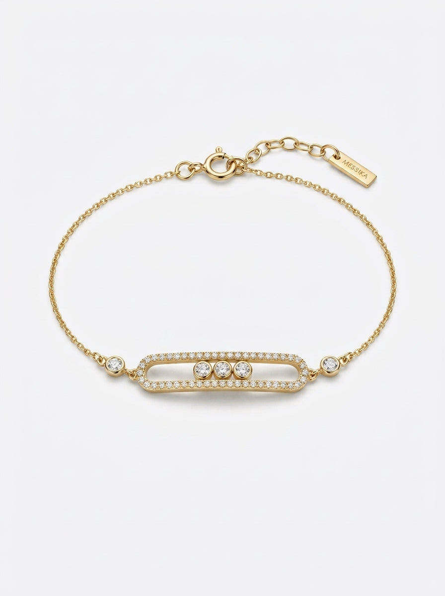Pulsera de oro 10k tipo diseñador mod 5911 - 18 cm