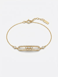Pulsera de oro 10k tipo diseñador mod 5911 - 18 cm