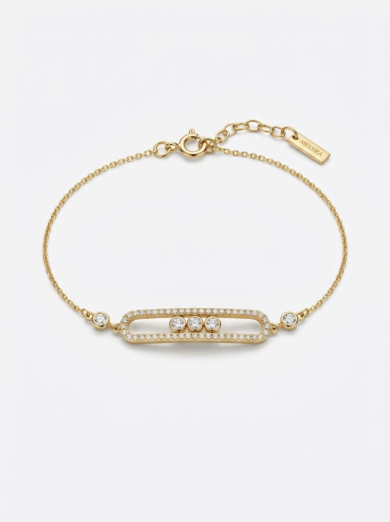Pulsera de oro 14k tipo diseñador mod 5913- 18 cm