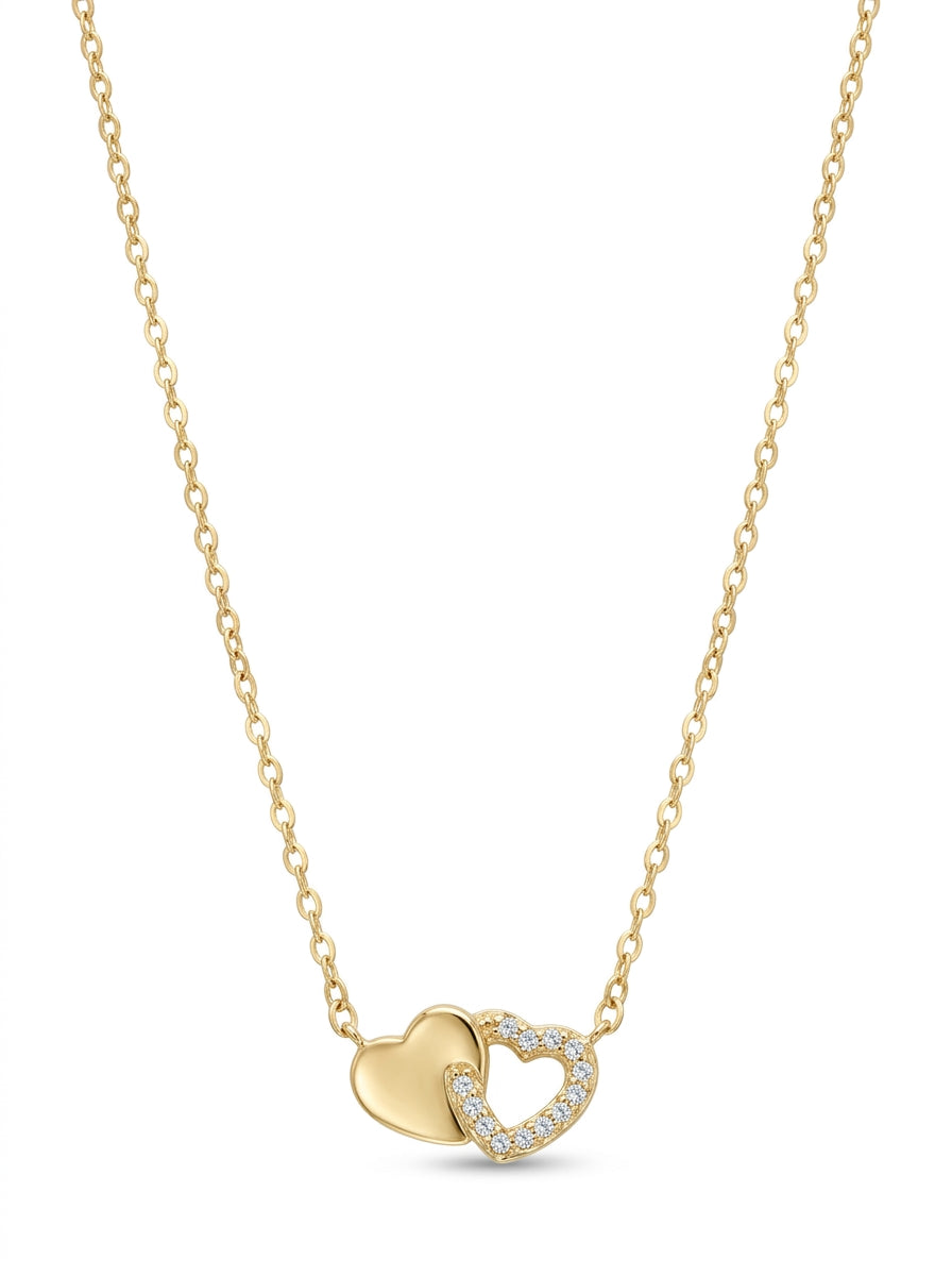 Gargantilla de oro 14k diseño de corazones entrelazados Mod 5634 - 45 cm