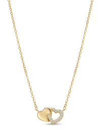 Gargantilla de oro 14k diseño de corazones entrelazados Mod 5634 - 45 cm