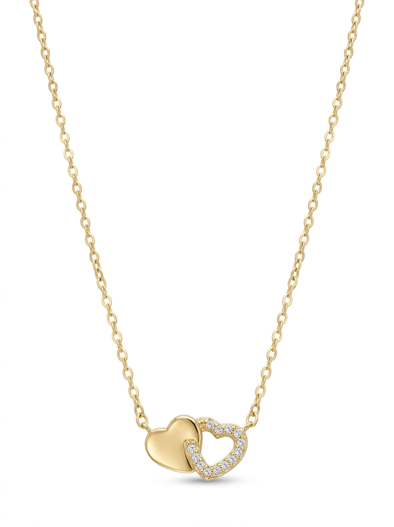 Gargantilla de oro 14k diseño de corazones entrelazados Mod 5634 - 45 cm