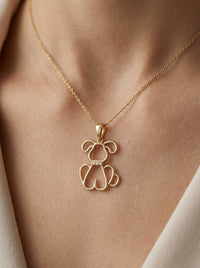 Dije de oro 14k diseño silueta de perrito Mod LM5451