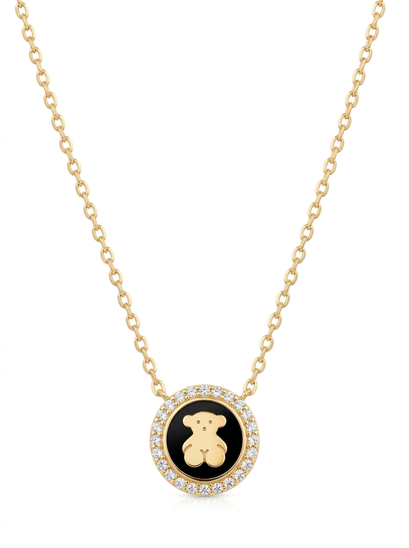 Gargantilla de oro 14k tipo diseñador oso con circonias Mod 5774 - 45 cm