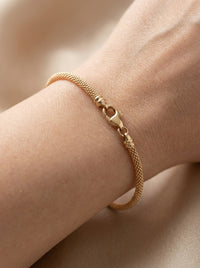 Pulsera de oro 14k tejido pop corn Mod 5457 - 18 cm