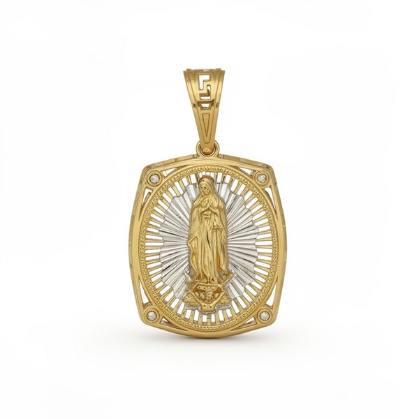 Medalla de la virgen de Guadalupe de oro 14k Mod.1405 - 2.5 cm
