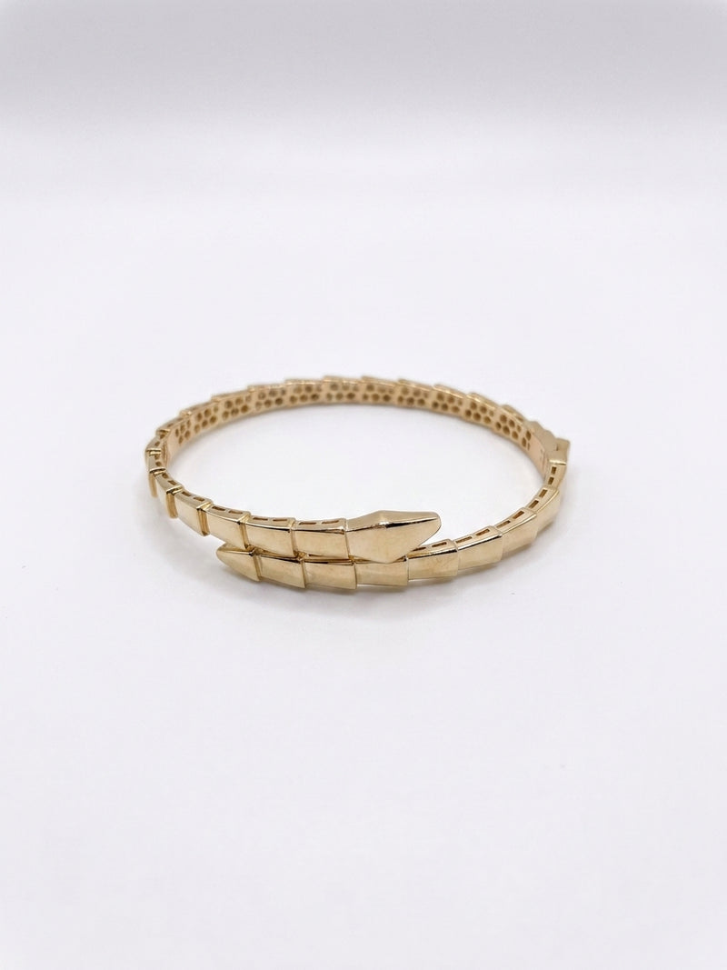 Brazalete de oro 14k tipo diseñador hueco diseño viper mod 5760 - 18 cm