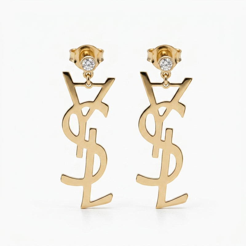 Aretes de oro 14k tipo diseñador Mod 5658