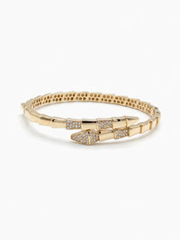 Brazalete de oro 14k diseño de serpiente tipo diseñador Mod 5702 - 18 cm