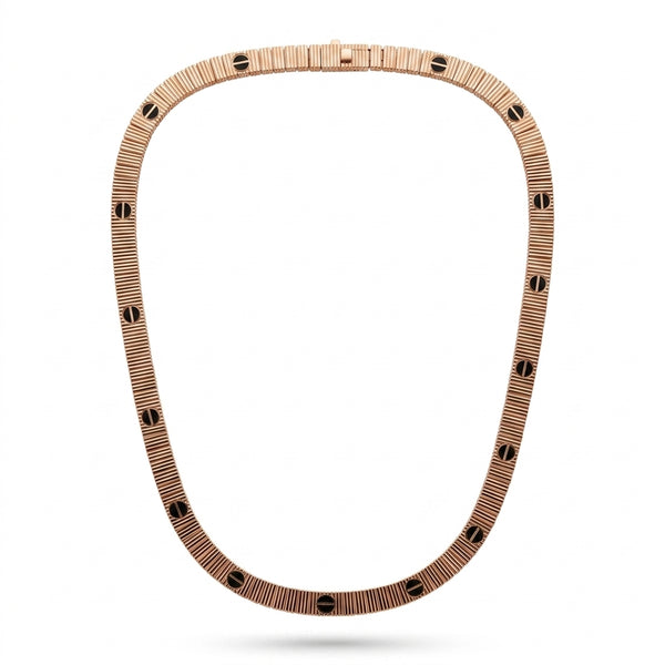 Gargantilla de oro rosa 14k tipo diseñador Mod 5651 - 45 cm