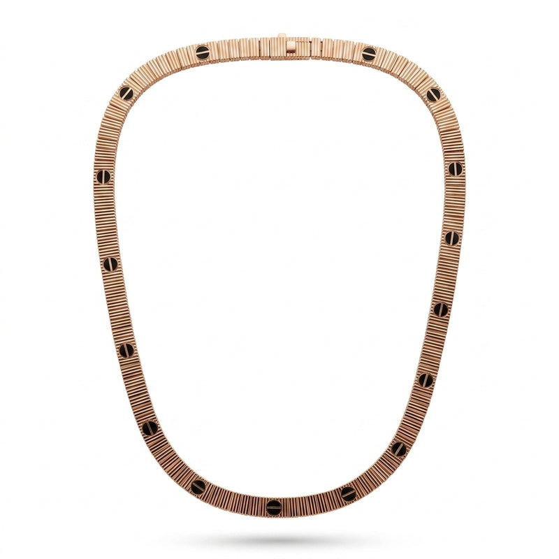 Gargantilla de oro rosa 14k tipo diseñador Mod 5651 - 45 cm