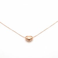 Gargantilla de corazón inflado en oro rosa 14k