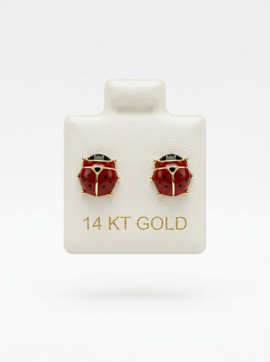 Broquel de oro 14k diseño de Catalina postre grueso (de bolitas) Mod 5804