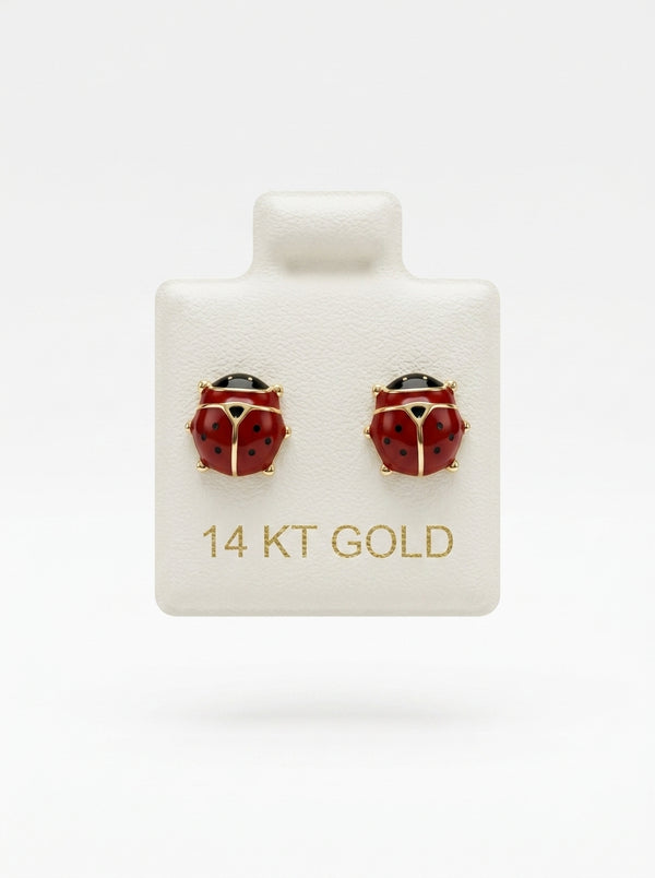 Broquel de oro 14k diseño de Catalina postre grueso (de bolitas) Mod 5804