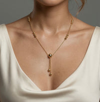 Gargantilla de oro 14k de bolitas - 45 cm