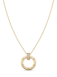 Gargantilla de oro 14k tipo diseñador plana con barra de circonias Mod 5773 - 45 cm
