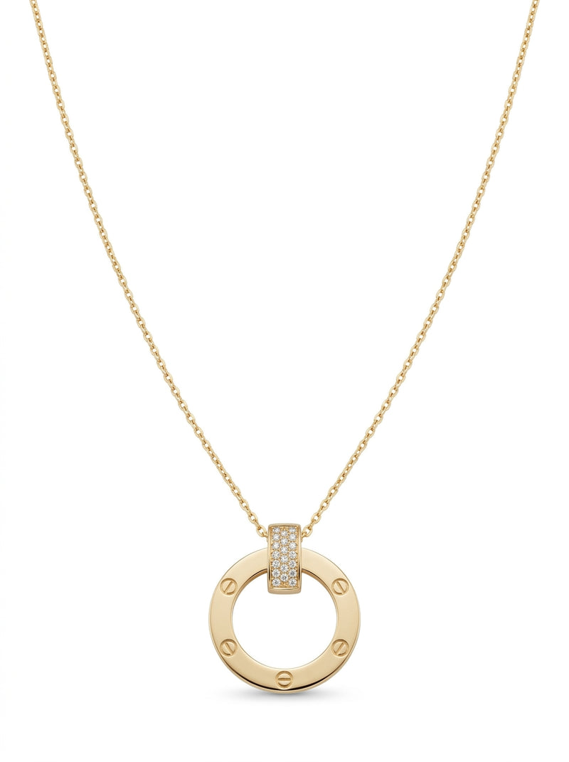 Gargantilla de oro 14k tipo diseñador plana con barra de circonias Mod 5773 - 45 cm