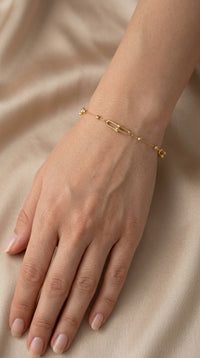 Pulsera de oro 14k tipo diseñador Mod. LM5088 - 18 cm
