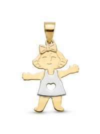 Dije de oro 14k ‎ diseño de niña LM5231 - 2 cm