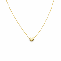 Gargantilla de corazón pequeño liso de oro 14k hueco