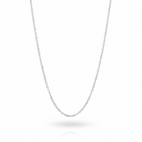 Cadena de oro blanco 14k tejido rolo 1 mm