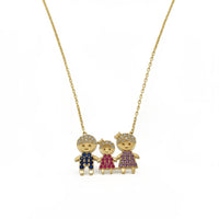 Gargantilla de papás e hija en oro 14k