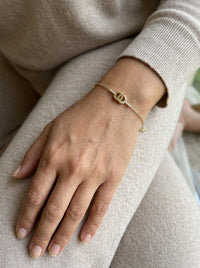 Pulsera de oro 14k tipo diseñador  Mod 6117 - 18 cm