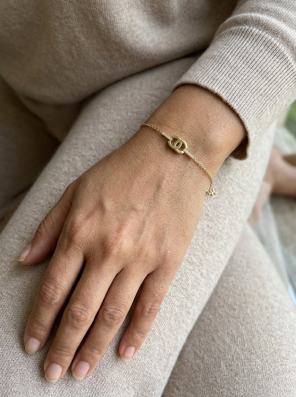Pulsera de oro 14k tipo diseñador  Mod 6117 - 18 cm